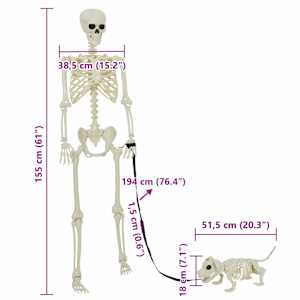 Halloweenová dekorace -kostra 2 pcs Bílá Polypropylen - obrázek 8