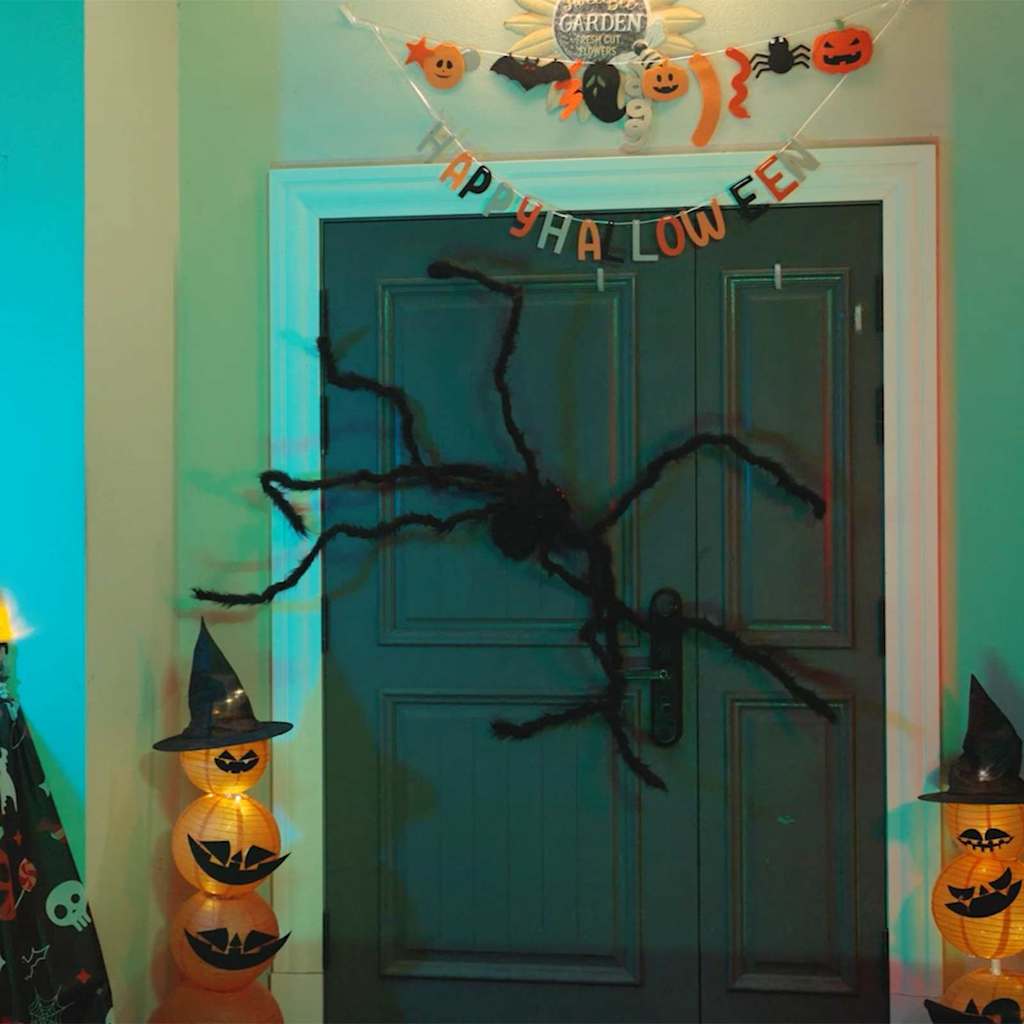 vidaXL Decorațiune Păianjen de Halloween Manual 3 pcs Negru 200 cm