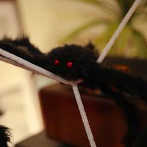 Halloweenová dekorace pavouka s pavučinami 2 pcs Černá a bílá - obrázek 3