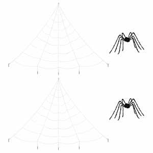 Halloweenová dekorace pavouka s pavučinami 2 pcs Černá a bílá - obrázek 2