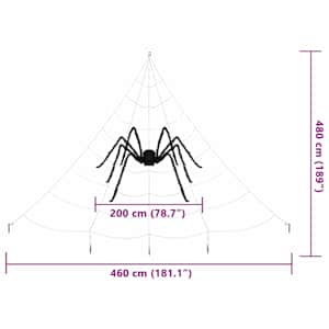 Halloweenová dekorace pavouka s pavučinami 2 pcs Černá a bílá - obrázek 11