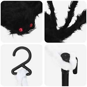 Halloweenová dekorace pavouka s pavučinami 4 pcs Černá a bílá - obrázek 8