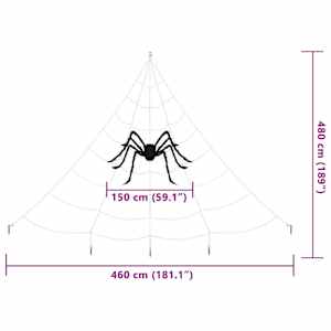 Halloweenová dekorace pavouka s pavučinami 4 pcs Černá a bílá - obrázek 11