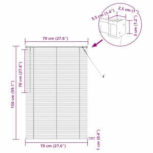 Venet školní žaluzie Stříbrně šedá 150 x 70 cm 25 mm PVC - obrázek 10