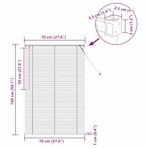Venet školní žaluzie Bílý 150 x 70 cm 25 mm PVC - obrázek 10