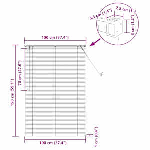 Venet školní žaluzie Bílý 150 x 100 cm 25 mm PVC - obrázek 10