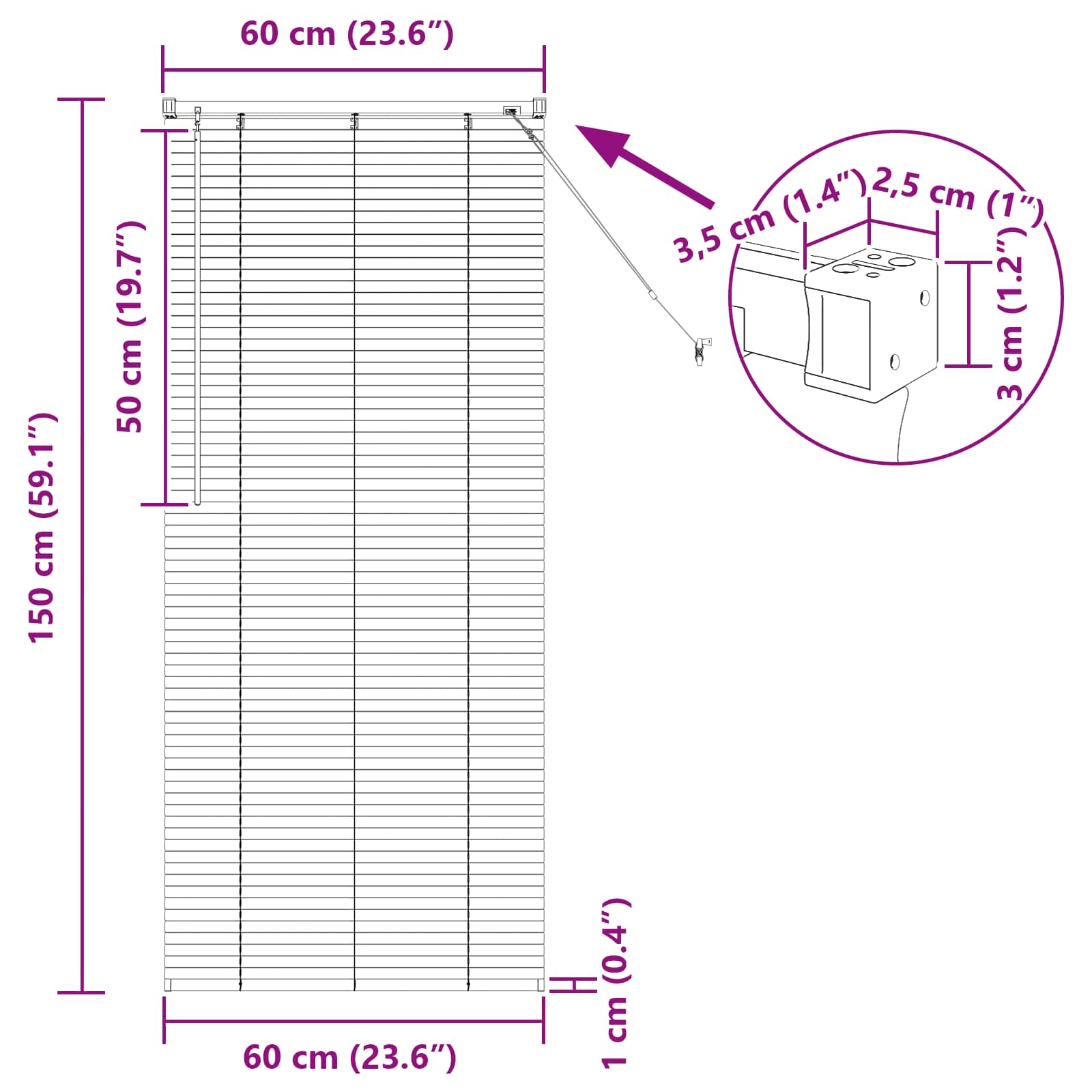 Venetiaanse Blind Verstelbaar Zwart 150 x 60 cm PVC image 10