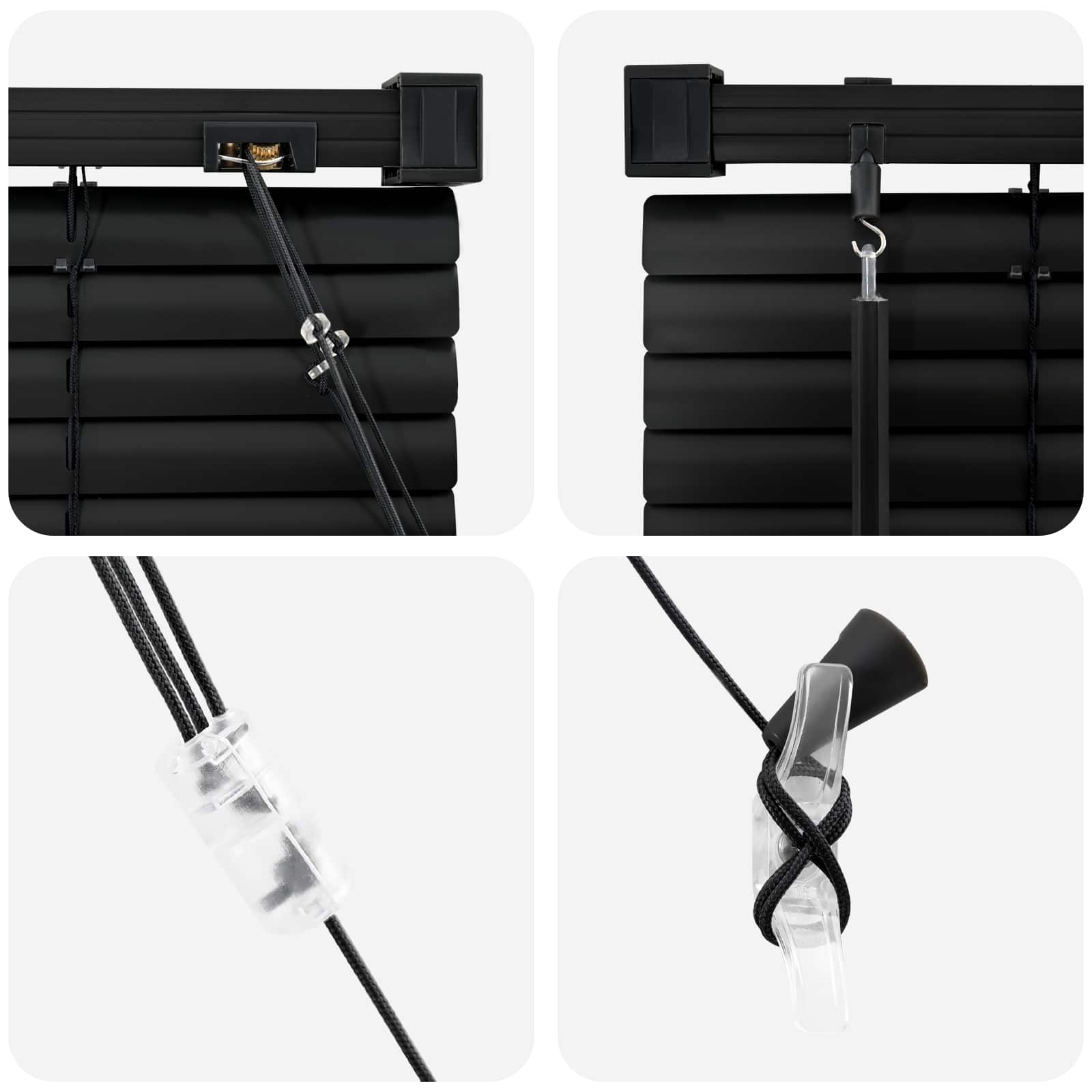 Venecijanska žaluzija Prilagodljiva Črna 150 x 90 cm PVC - slika 5