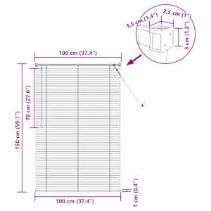 Venet školní žaluzie Černý 150 x 100 cm 25 mm PVC - obrázek 10