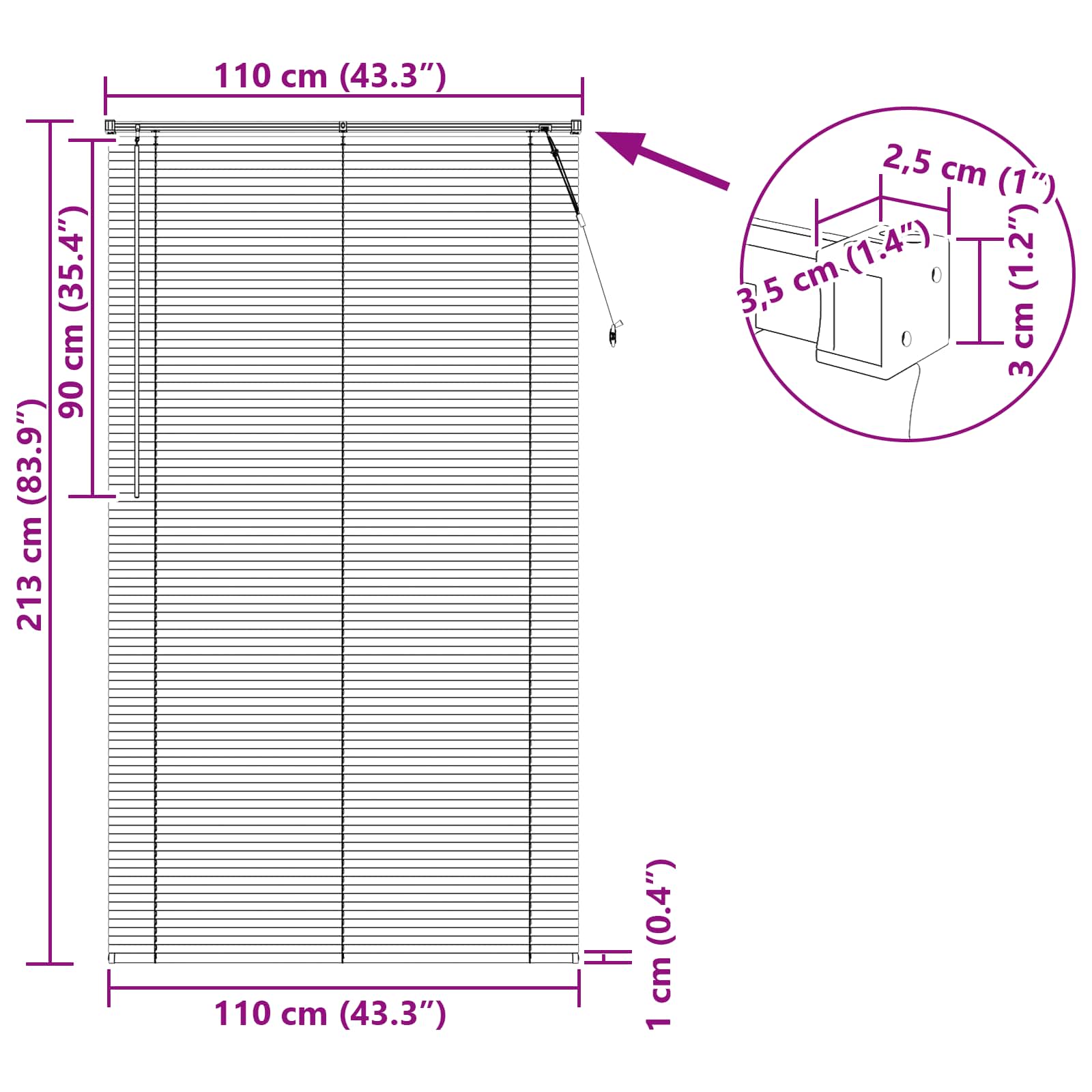 Venecijanska žaluzija Svetlo rjava z vzorcem 213 x 110 cm PVC - slika 10
