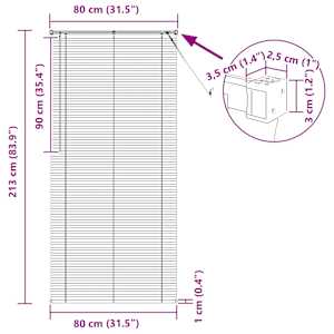 Venet školní žaluzie Tmavě hnědá s vzorem 213 x 80 cm PVC - obrázek 10
