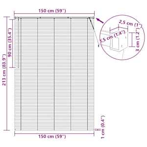Venet školní žaluzie Tmavě hnědá s vzorem 213 x 150 cm PVC - obrázek 10