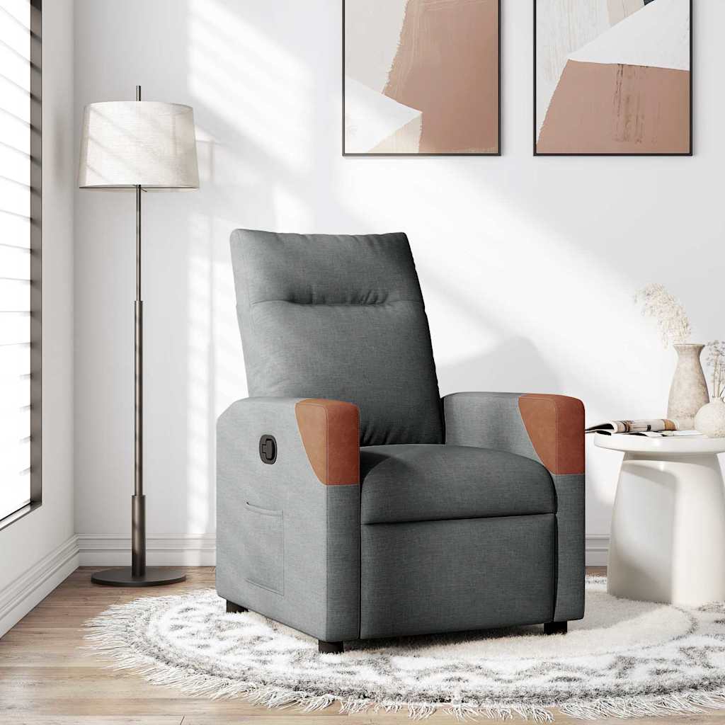 vidaXL Fotoliu recliner Gri închis 69 x 86 x 100 cm țesătură