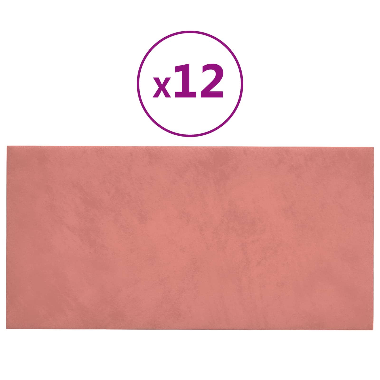 Wandhoofdbord 12 pcs Roze 30 x 15 cm Fluweel image 3