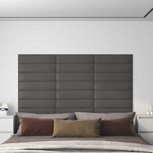 Stenska glavna postelja 12 pcs 60 x 15 cm Siva blago