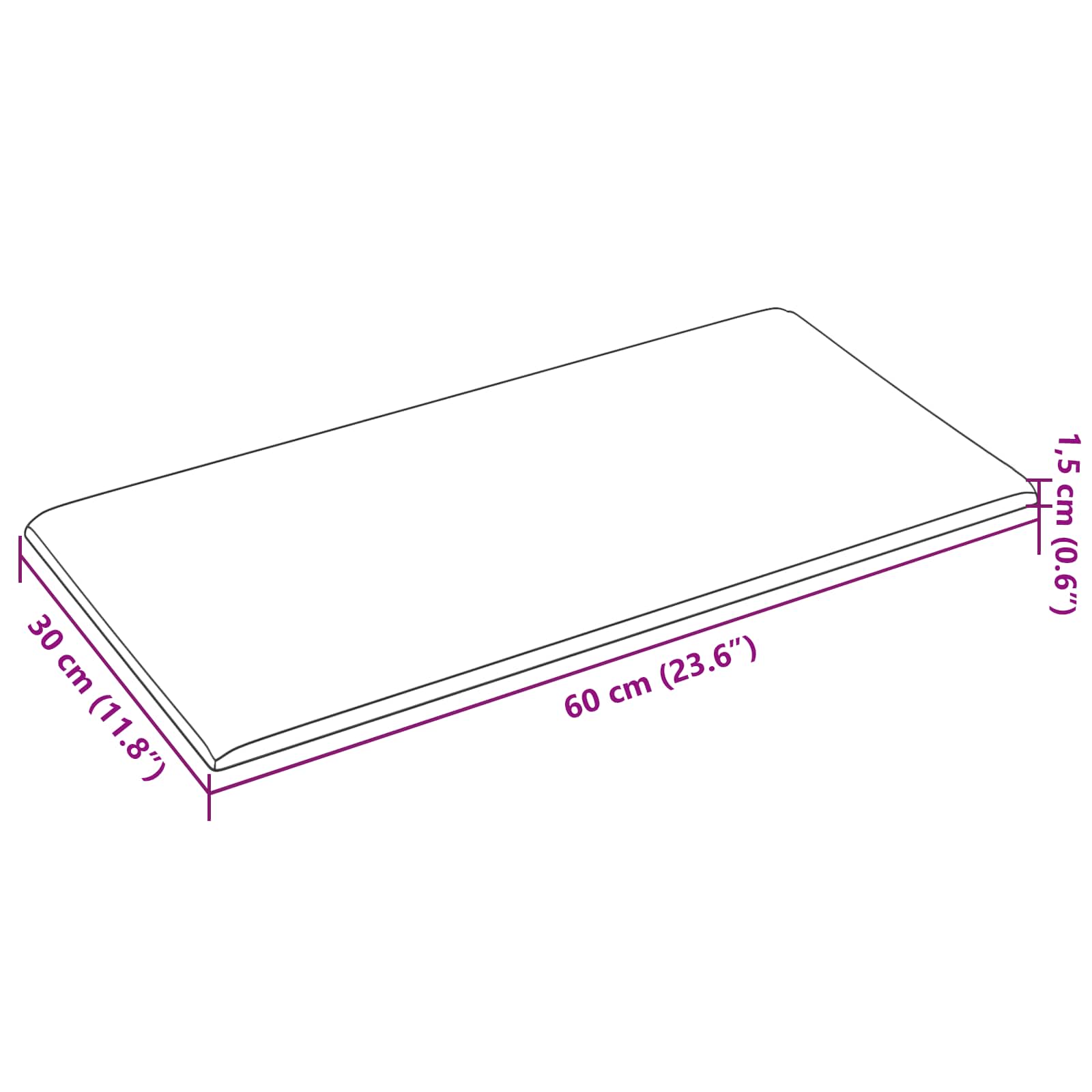 Wandhoofdbord 12 pcs Zwart 60 x 30 cm Stof image 7