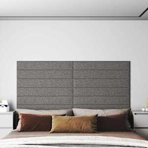 Stenska glavna postelja 12 pcs 90 x 15 cm Svetlo siva blago
