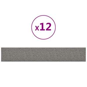 Nástěnný čelník 12 pcs 90 x 15 cm Světle šedá textil - obrázek 3
