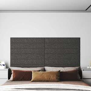 Stenska glavna postelja 12 pcs 90 x 15 cm Temno siva blago