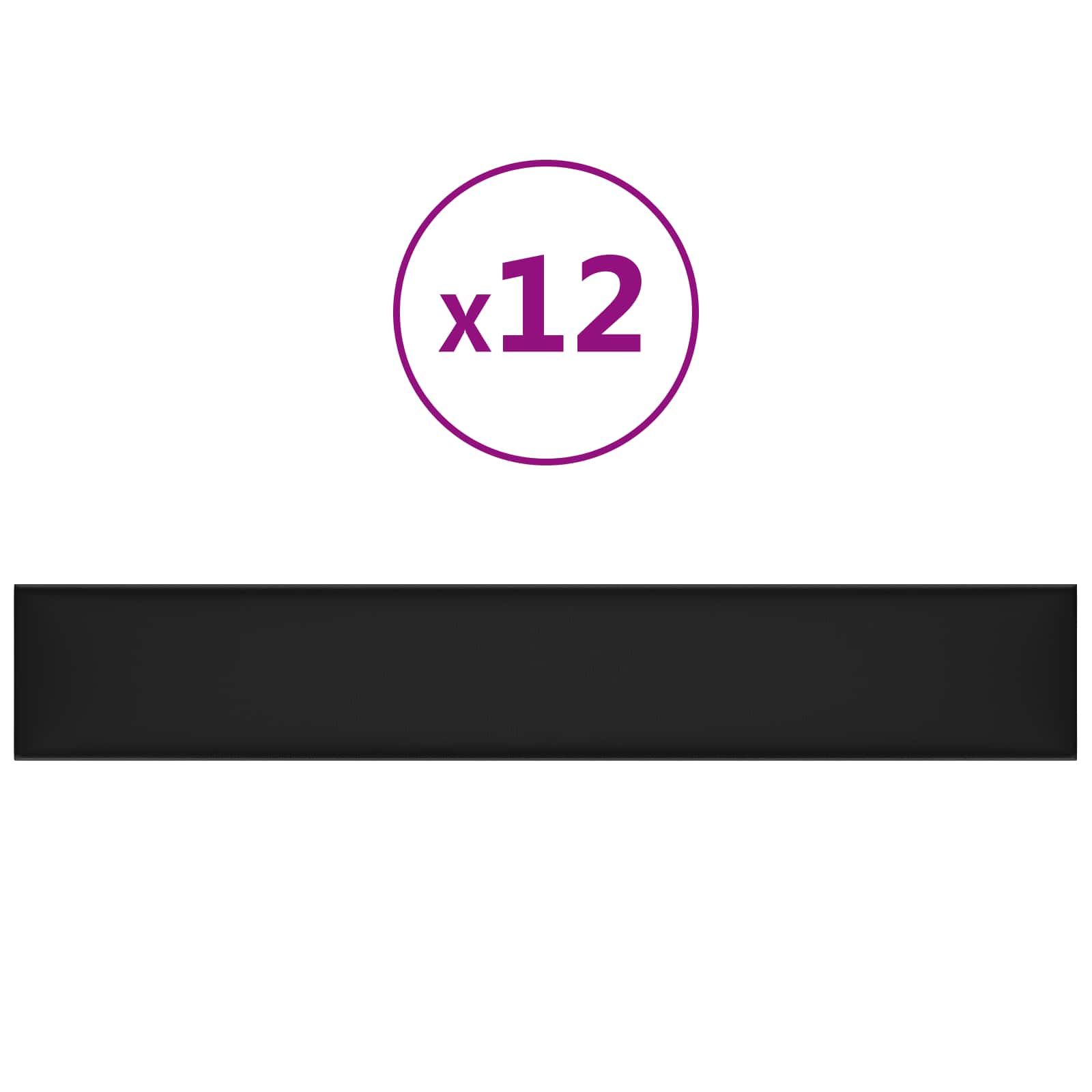 Wandhoofdbord 12 pcs Zwart 90 x 15 cm Stof image 3