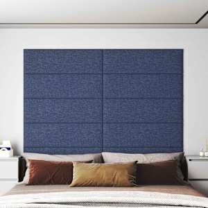 Stenska glavna postelja 12 pcs 90 x 30 cm Modra blago