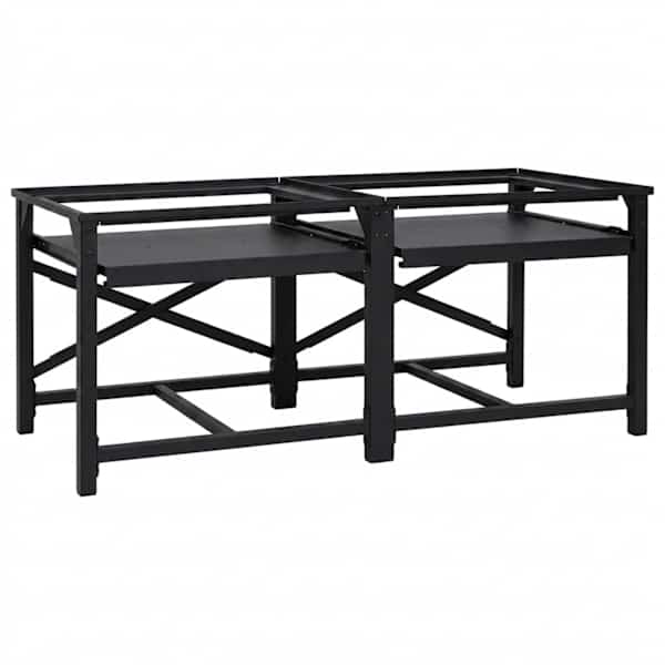vidaXL Pesumasina pedestal 2 tk Must 120 x 56 x 52 cm Teras
