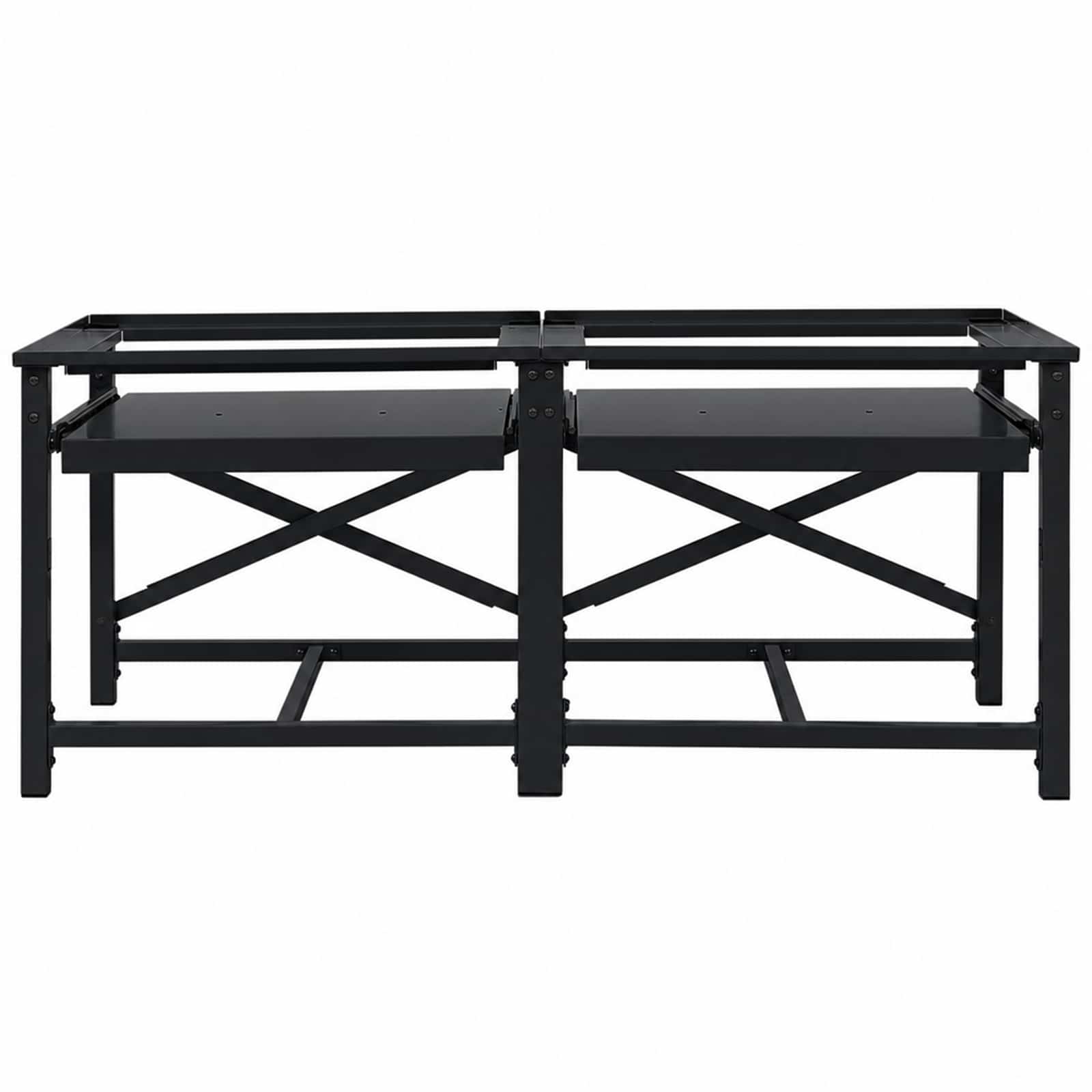 Waschmaschinen-Podest 2 Stk. Schwarz 120 x 56 x 52 cm Stahl – Ansicht 2