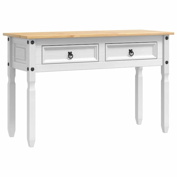 vidaXL Otsalaud CORONA Valge 115 x 46 x 73 cm Tahke m&auml;nd