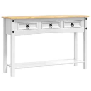 vidaXL Otsalaud sahtliga Corona Valge 114 x 34,5 x 73 cm Tahke m&auml;nd