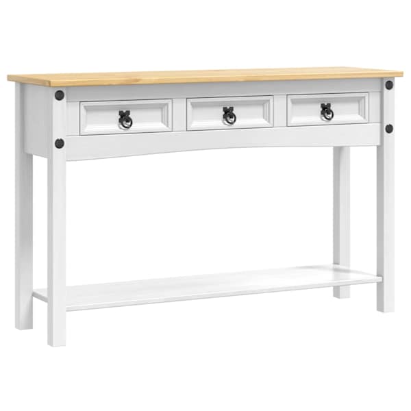 vidaXL Otsalaud sahtliga Corona Valge 114 x 34,5 x 73 cm Tahke m&auml;nd