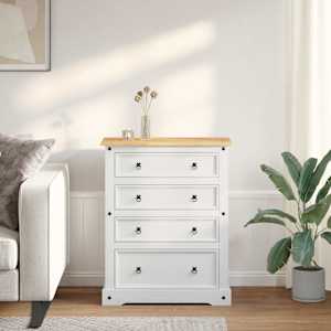 Shranjevalne skrinje s predalom Corona Bela 92 x 48 x 114 cm