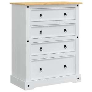 vidaXL Hoidukirstud Corona Valge 92 x 48 x 114 cm Kindel m&auml;nnipuidust