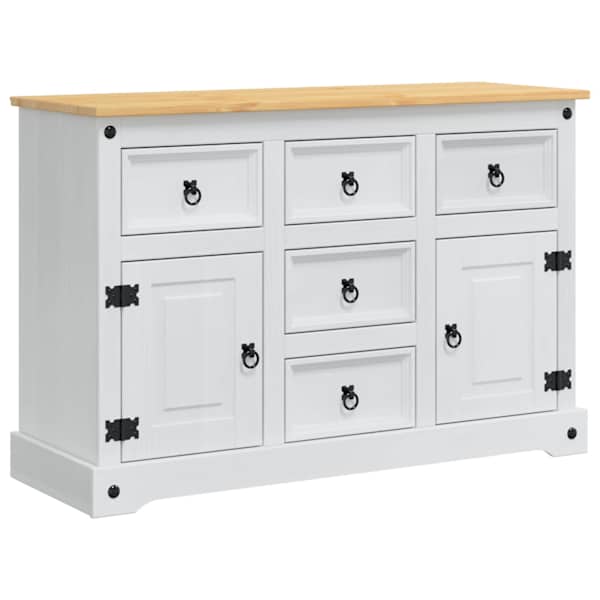 vidaXL Hoidukirstud CORONA Valge 112 x 40 x 75 cm Tahke m&auml;nd