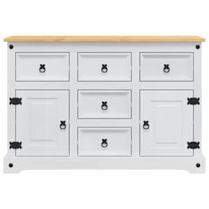 Úložné truhly Corona Bílá 112 x 40 x 75 cm Masivní borové dřevo - obrázek 4
