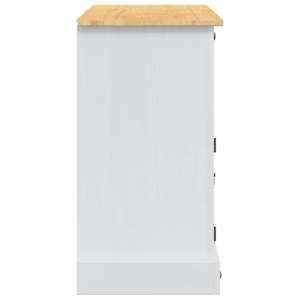 Úložné truhly Corona Bílá 112 x 40 x 75 cm Masivní borové dřevo - obrázek 5