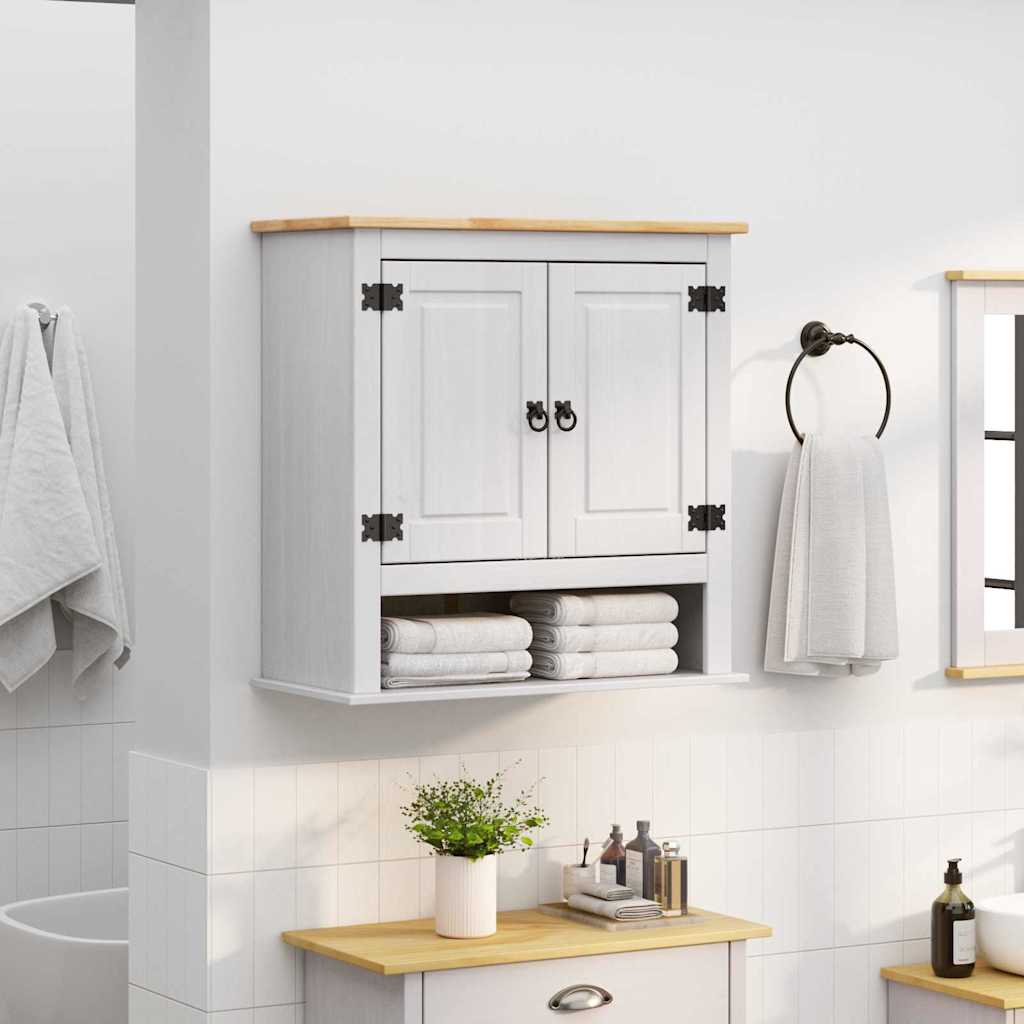 vidaXL Hängeschrank Corona Weiß 70 x 33 x 71,5 cm Massives Kiefernholz