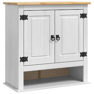 vidaXL Seinakapp CORONA Valge 70 x 33 x 71,5 cm Toekas m&auml;nnipuit