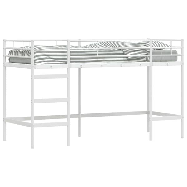 vidaXL Laste Lofti Voodi Raam &Uuml;ksv&auml;rviline Valge 75 x 190 cm Teras