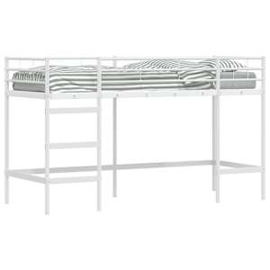 Dětský patrový postelový rám Jednobarevný Bílá 75 x 190 cm Ocel - obrázek 2