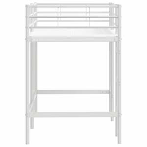 Dětský patrový postelový rám Jednobarevný Bílá 75 x 190 cm Ocel - obrázek 6