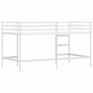 Dětský patrový postelový rám Jednobarevný Bílá 80 x 200 cm Ocel - obrázek 7