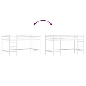 Dětský patrový postelový rám Jednobarevný Bílá 80 x 200 cm Ocel - obrázek 9