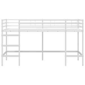 Dětský patrový postelový rám Jednobarevný Bílá 90 x 200 cm Ocel - obrázek 5