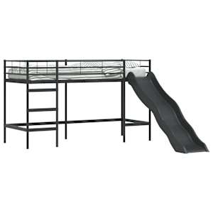 vidaXL Laste loft-voodi raam koos kelguga Must ja Anthracite