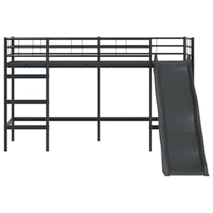 Dětský loftový postelový rám se skluzavkou Černá a Antracit - obrázek 5