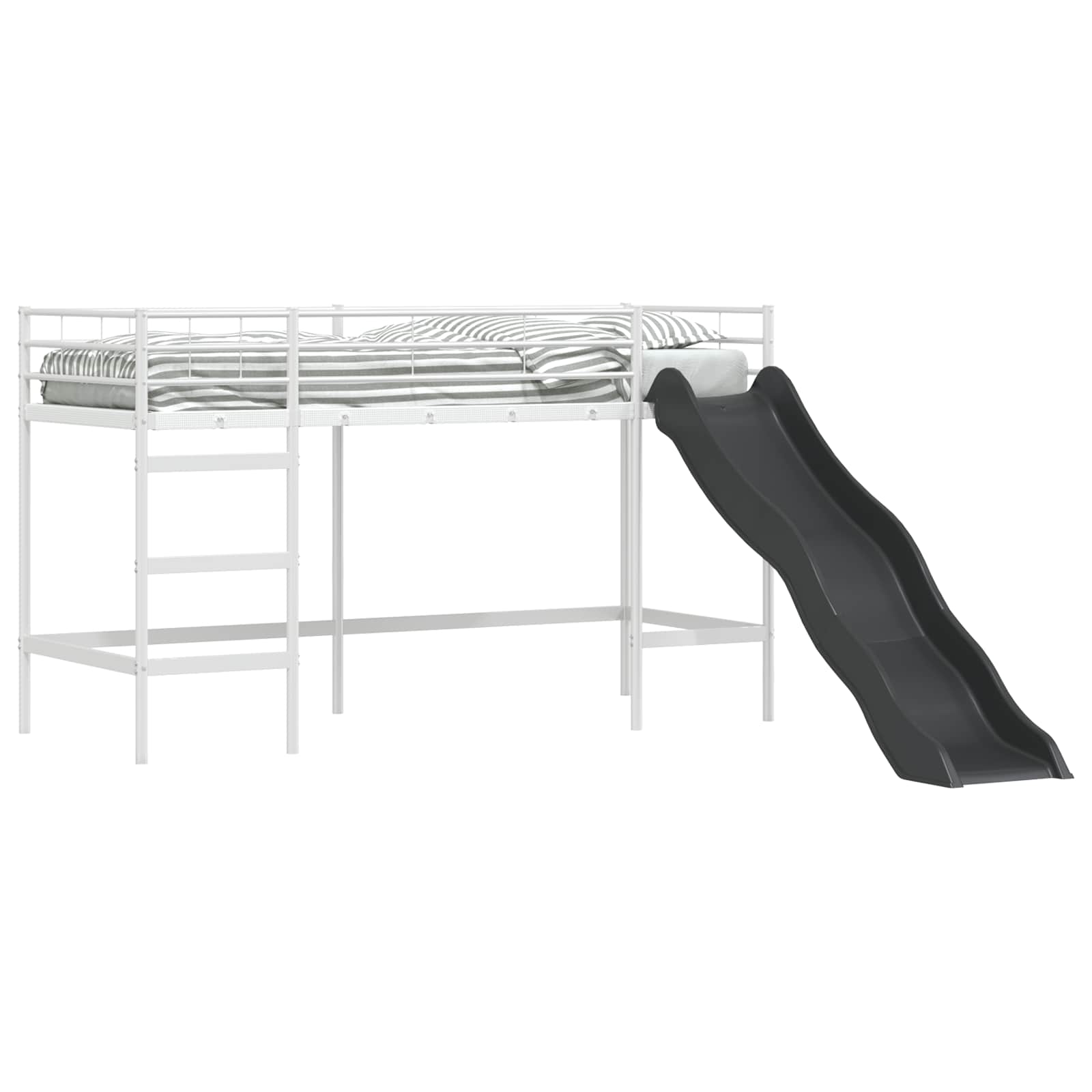 Thumbnail - vidaXL Kinder-Loftbett mit Rutsche Weiß und Anthrazit 90 x 190 cm
