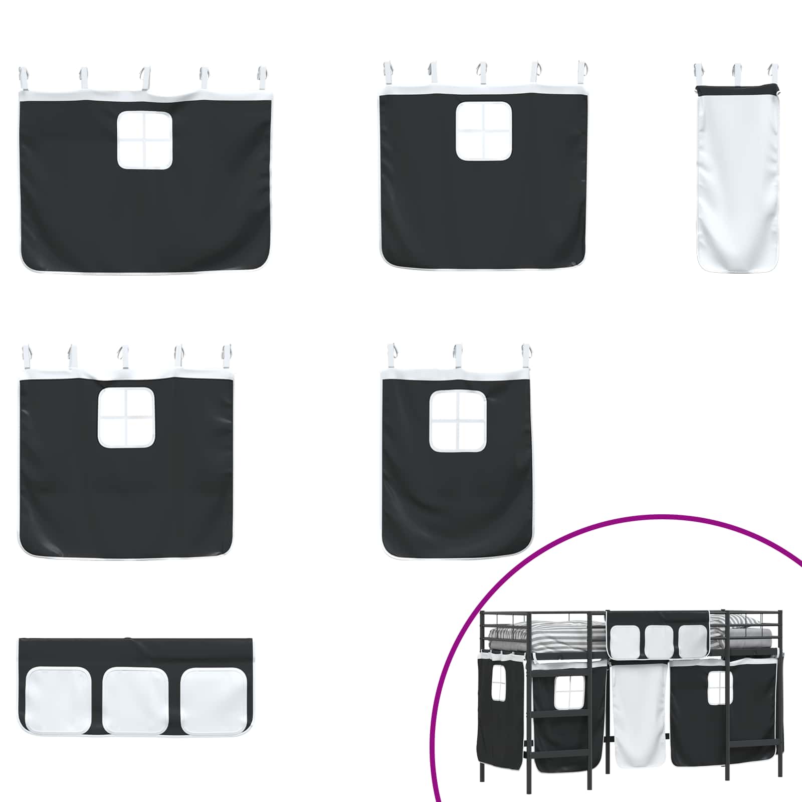 Laste Lofti voodi raam, millel on kardinad Must 99,5 x 190 cm 7 Kõik vajalik sinu aeda ja koju! Laste Lofti voodi raam, millel on kardinad Must 99,5 x 190 cm - Image 7