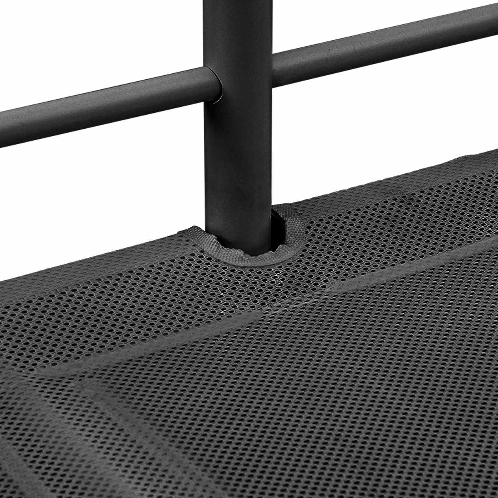 Postelja na dvignjenem mestu za otroke z zavesami Črna in modra - slika 12