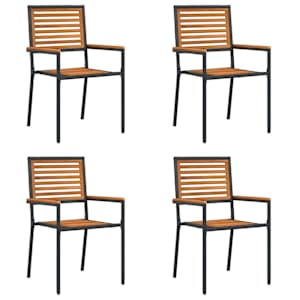 Zahradní stohovatelné židle 4 pcs Hnědá a černá - obrázek 2