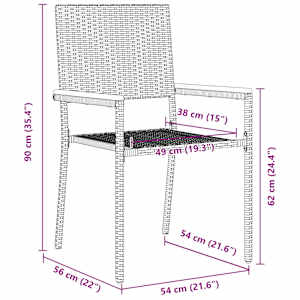 Zahradní stohovatelné židle 4 pcs krémová a hnědá - obrázek 10